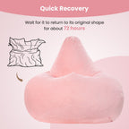 Bean Bag Chair for Adults Accent Lazy Sofa with Skin-friendly Corduroy Cover and Soft Sponge Filling