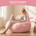 Bean Bag Chair for Adults Accent Lazy Sofa with Skin-friendly Corduroy Cover and Soft Sponge Filling