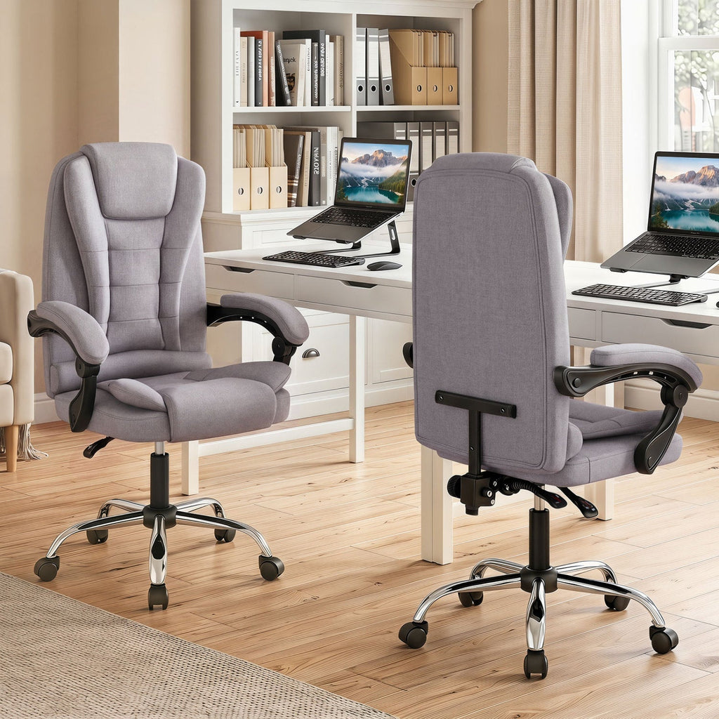 Executive Office Chair with Linkage Armrests and Reclining Back