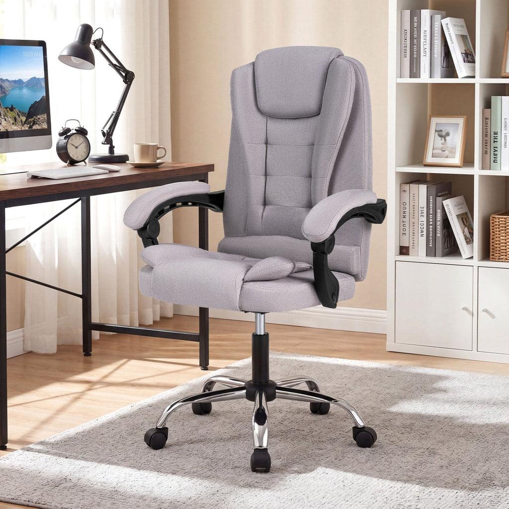 Executive Office Chair with Linkage Armrests and Reclining Back
