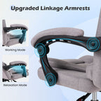 Executive Office Chair with Linkage Armrests and Reclining Back