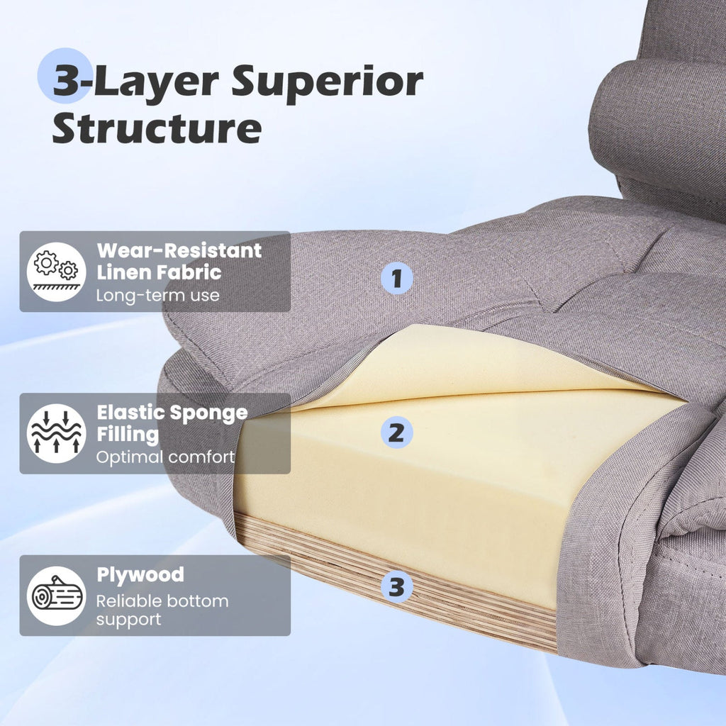 Executive Office Chair with Linkage Armrests and Reclining Back