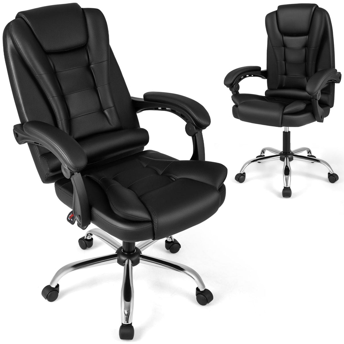 Executive Office Chair with Linkage Armrests and Reclining Back
