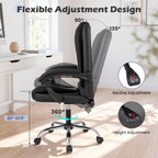 Executive Office Chair with Linkage Armrests and Reclining Back