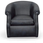Seattle Black Leather Swivel Club Chair