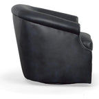 Seattle Black Leather Swivel Club Chair