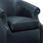 Seattle Black Leather Swivel Club Chair