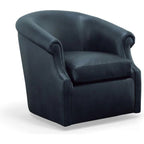 Seattle Black Leather Swivel Club Chair