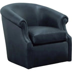 Seattle Black Leather Swivel Club Chair