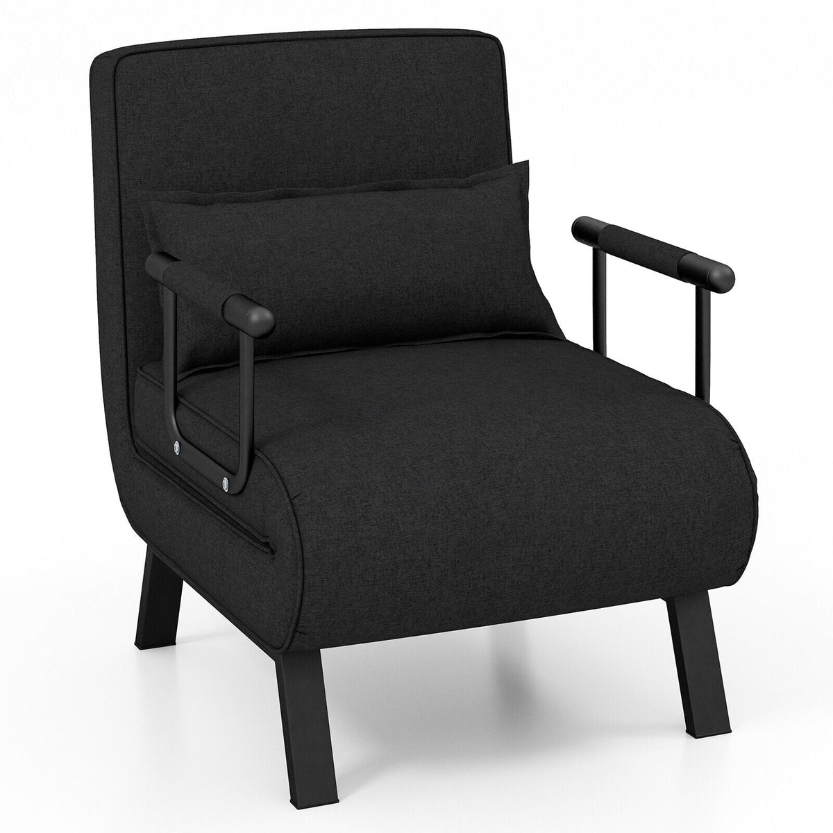 Folding 6 Position Convertible Sleeper Bed Armchair Lounge Couch with Pillow