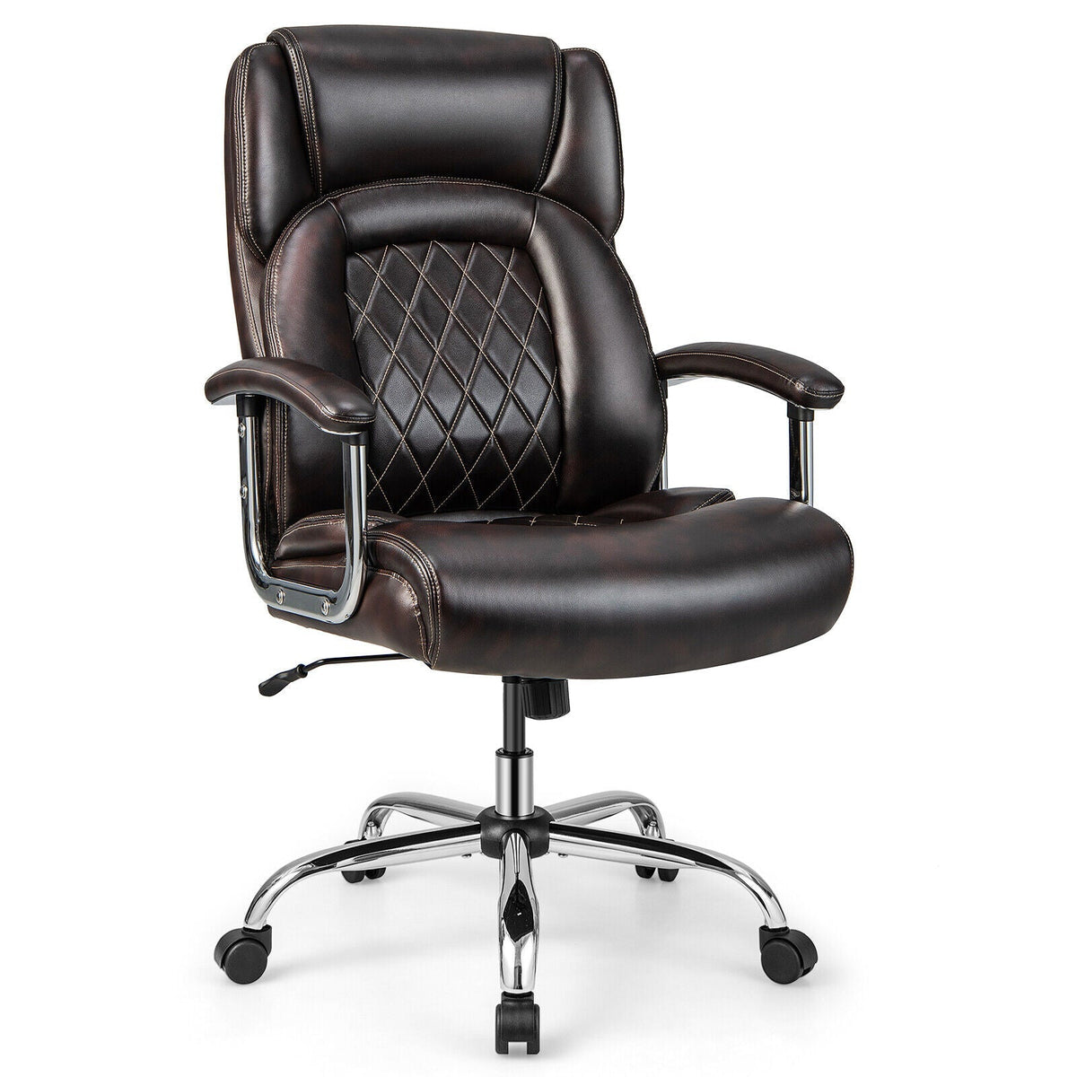 Height Adjustable Big and Tall Office Chair Computer Desk Chair with Metal Base