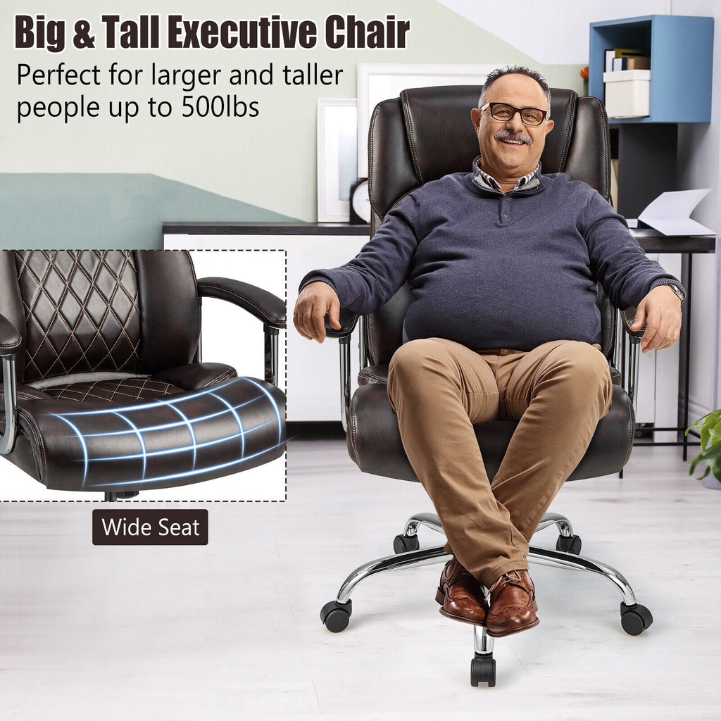 Height Adjustable Big and Tall Office Chair Computer Desk Chair with Metal Base