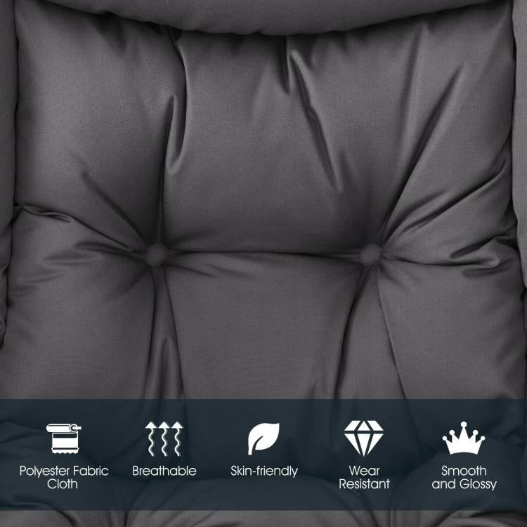 Modern Grey Cushioned Accent Chair with Side Pocket
