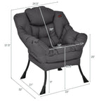 Modern Grey Cushioned Accent Chair with Side Pocket