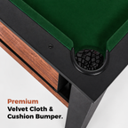 2-in-1 Foosball and Pool Combo Table with Legs, Black & Brown