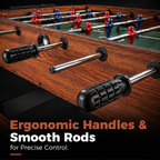 2-in-1 Foosball and Pool Combo Table with Legs, Black & Brown