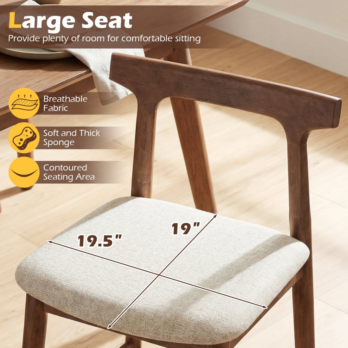24" Counter Height Solid Wood Bar Stools with Curved Backs
