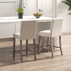 Counter Height Bar Stools Set of 2 with Back and Footrest