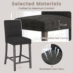 Counter Height Bar Stools Set of 2 with Back and Footrest