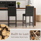 Counter Height Bar Stools Set of 2 with Back and Footrest
