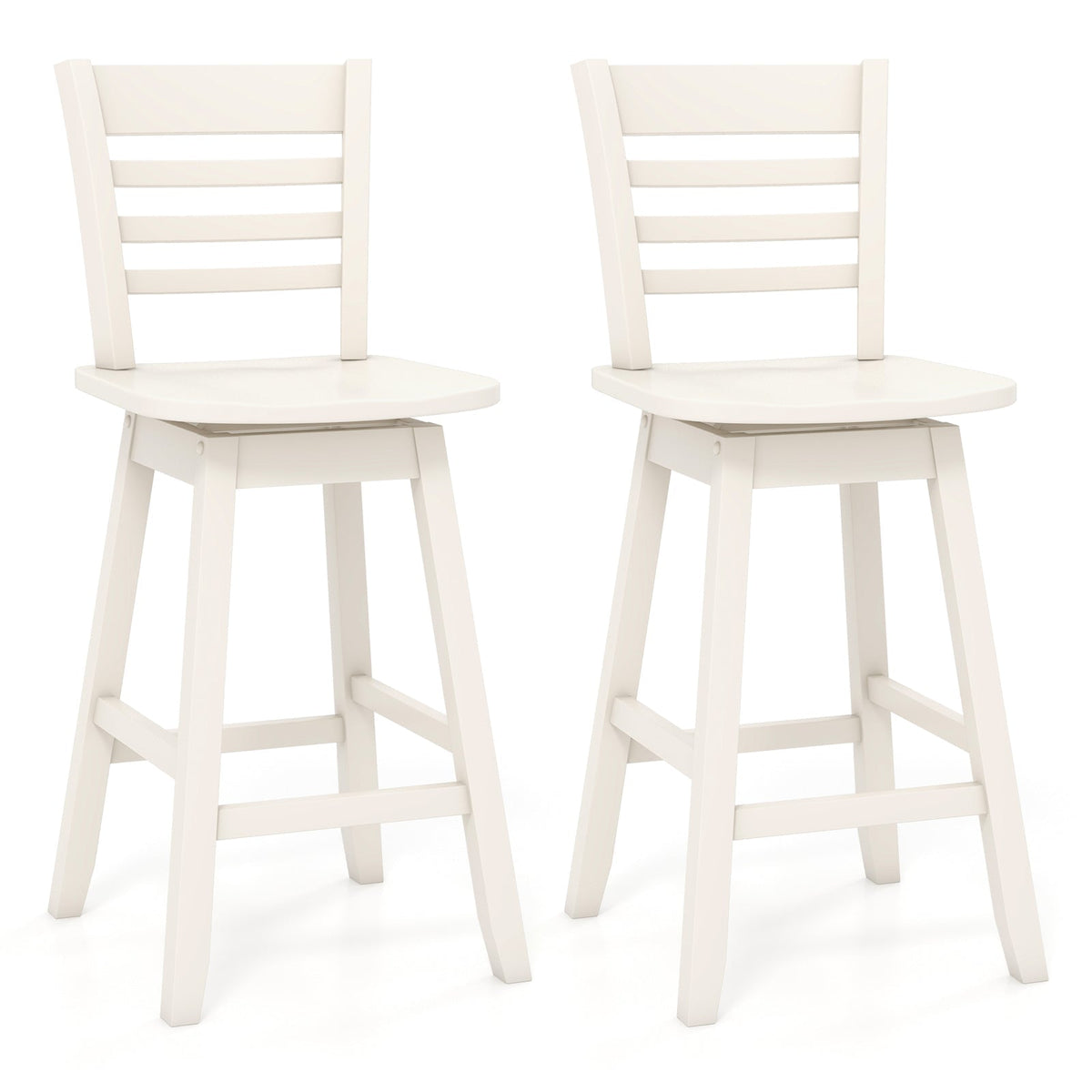 Bar Stools with Footrests - Set of 2