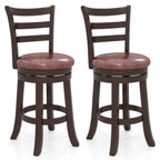 2-Piece Swivel Bar Stools with Wrap-Around Footrests