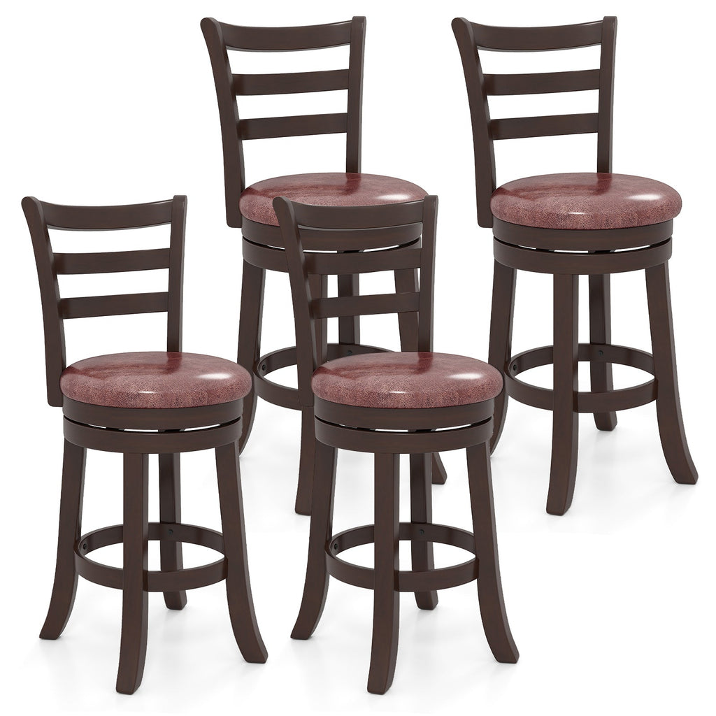 2-Piece Swivel Bar Stools with Wrap-Around Footrests