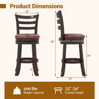 2-Piece Swivel Bar Stools with Wrap-Around Footrests