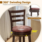 2-Piece Swivel Bar Stools with Wrap-Around Footrests