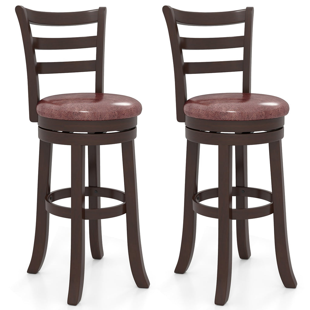 2-Piece Swivel Bar Stools with Wrap-Around Footrests