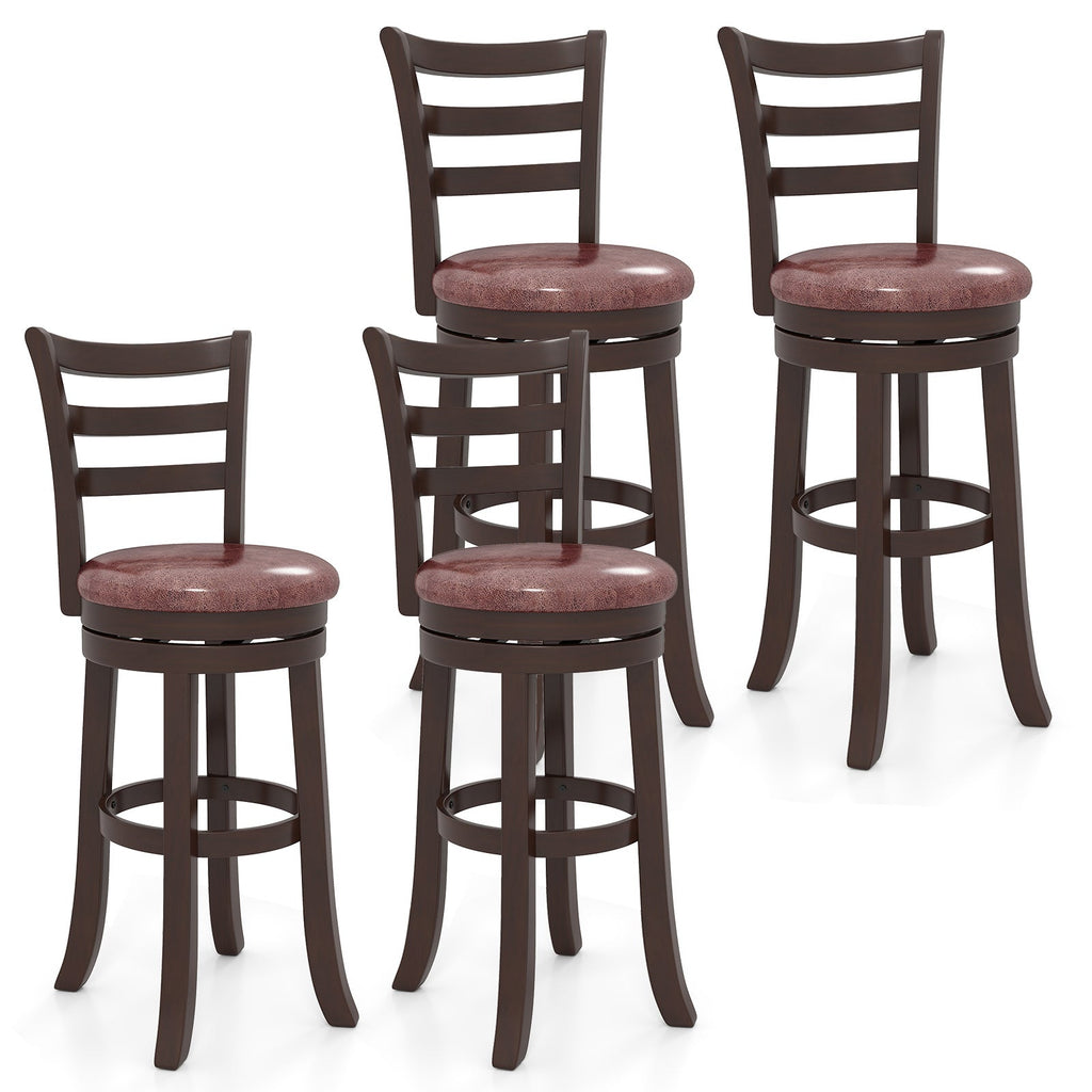 2-Piece Swivel Bar Stools with Wrap-Around Footrests