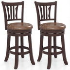 Counter Height Swivel Bar Stools Set of 2 with Back and Solid Rubber Frame