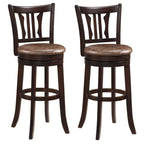 Counter Height Swivel Bar Stools Set of 2 with Back and Solid Rubber Frame