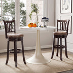 Counter Height Swivel Bar Stools Set of 2 with Back and Solid Rubber Frame