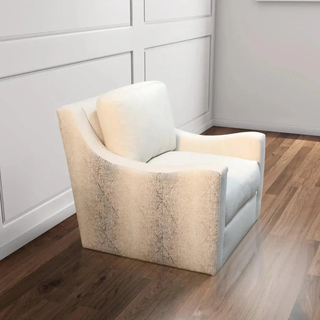 Sophie Cream Fabric Swivel Club Chair