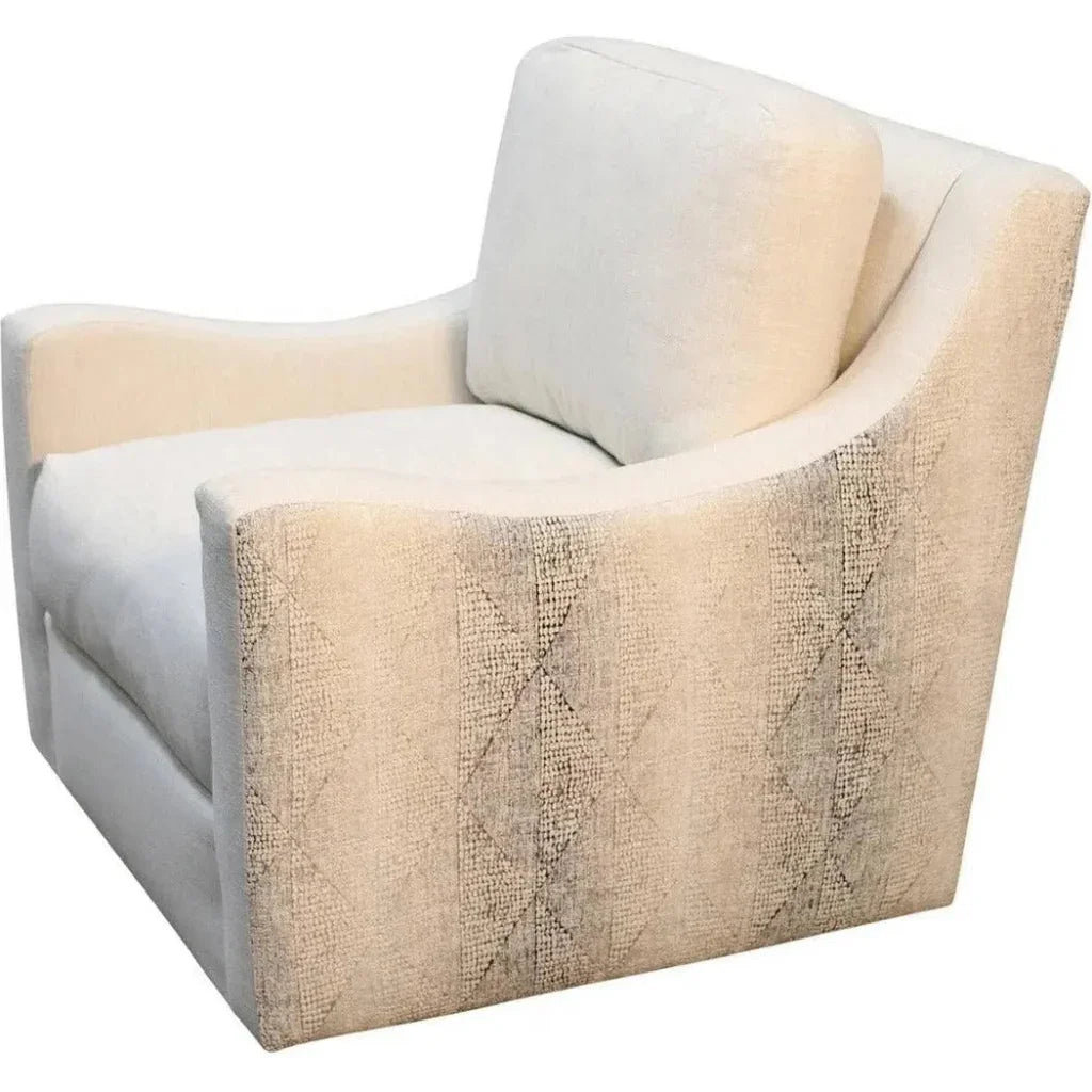 Sophie Cream Fabric Swivel Club Chair