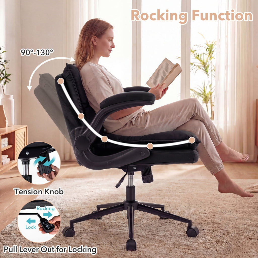 Criss Cross Chair on Wheels with Flip-up Arms Adjustable Height
