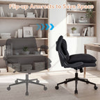 Criss Cross Chair on Wheels with Flip-up Arms Adjustable Height