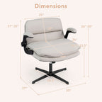 Criss Cross Chair with Flip-up Arms Ergonomic Office Desk Chair with Adjustable Height Wide Backrest Padded Seat