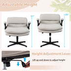 Criss Cross Chair with Flip-up Arms Ergonomic Office Desk Chair with Adjustable Height Wide Backrest Padded Seat