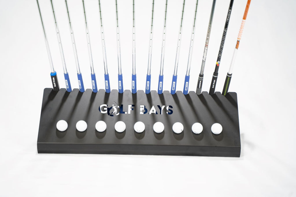 GolfBays Golf Club Display Rack | 14 Clubs & 9 Balls