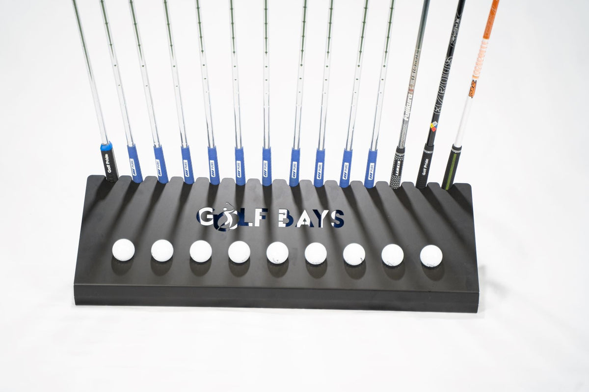 GolfBays Golf Club Display Rack | 14 Clubs & 9 Balls