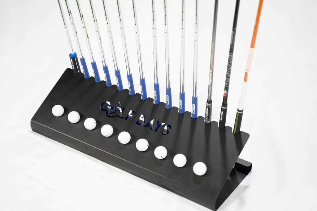 GolfBays Golf Club Display Rack | 14 Clubs & 9 Balls