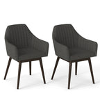 Dining Chairs Set of 2 Upholstered Accent Chairs with Comfy Padded Backrest and Seat