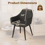 Dining Chairs Set of 2 Upholstered Accent Chairs with Comfy Padded Backrest and Seat