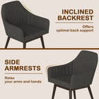 Dining Chairs Set of 2 Upholstered Accent Chairs with Comfy Padded Backrest and Seat
