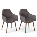 Dining Chairs Set of 2 Upholstered Accent Chairs with Comfy Padded Backrest and Seat