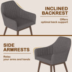 Dining Chairs Set of 2 Upholstered Accent Chairs with Comfy Padded Backrest and Seat