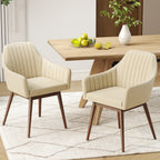 Dining Chairs Set of 2 Upholstered Accent Chairs with Comfy Padded Backrest and Seat