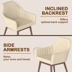 Dining Chairs Set of 2 Upholstered Accent Chairs with Comfy Padded Backrest and Seat